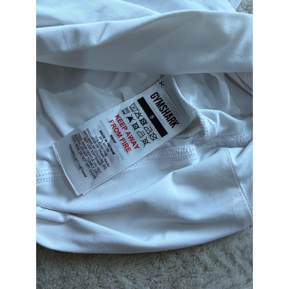 Gymshark Womens White Training Henley Crop Top Short Sleeve B9A5F Size S‎ - Picture 4 of 10